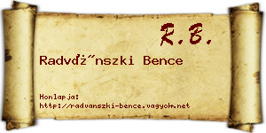 Radvánszki Bence névjegykártya
