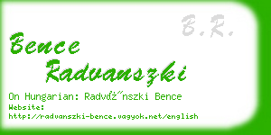 bence radvanszki business card